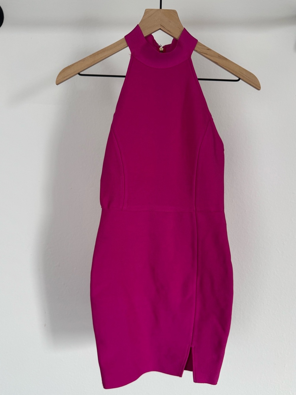 NBD x Naven REVOLVE Bandage Bodycon Y2K Halter Mini Dress Magenta XS